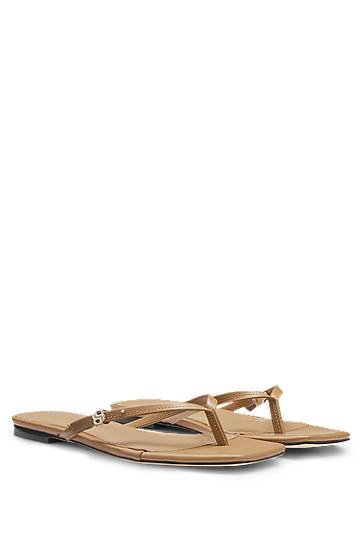 Аксесоари BOSS Balenciaga Double B Monogram Leather Toepost Sandals Бежово | 50542228, 0