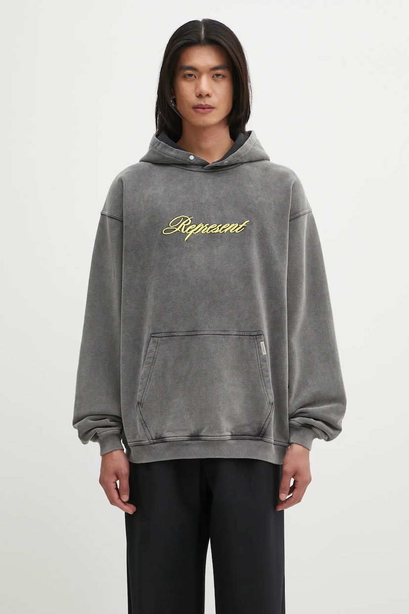 Суитчър Represent Clo Represent Script Logo Hoodie Сиво | MLM100028