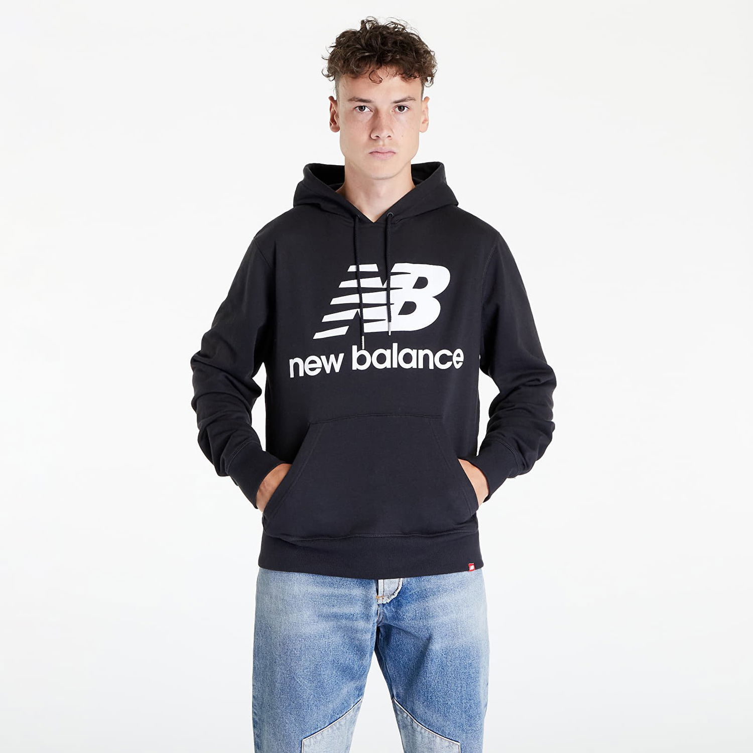 Суитчър New Balance Essentials Pullover Hoodie Черно | MT03558BK, 0