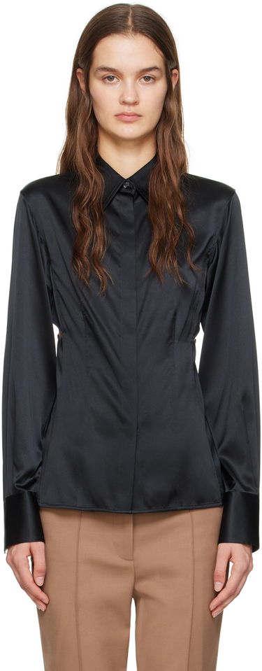 Риза Helmut Lang Slash Satin Shirt Черно | N10HW507, 0