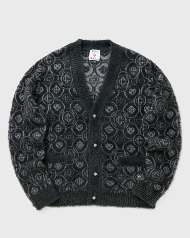 Fluffy Monogram Jacquard Cardigan