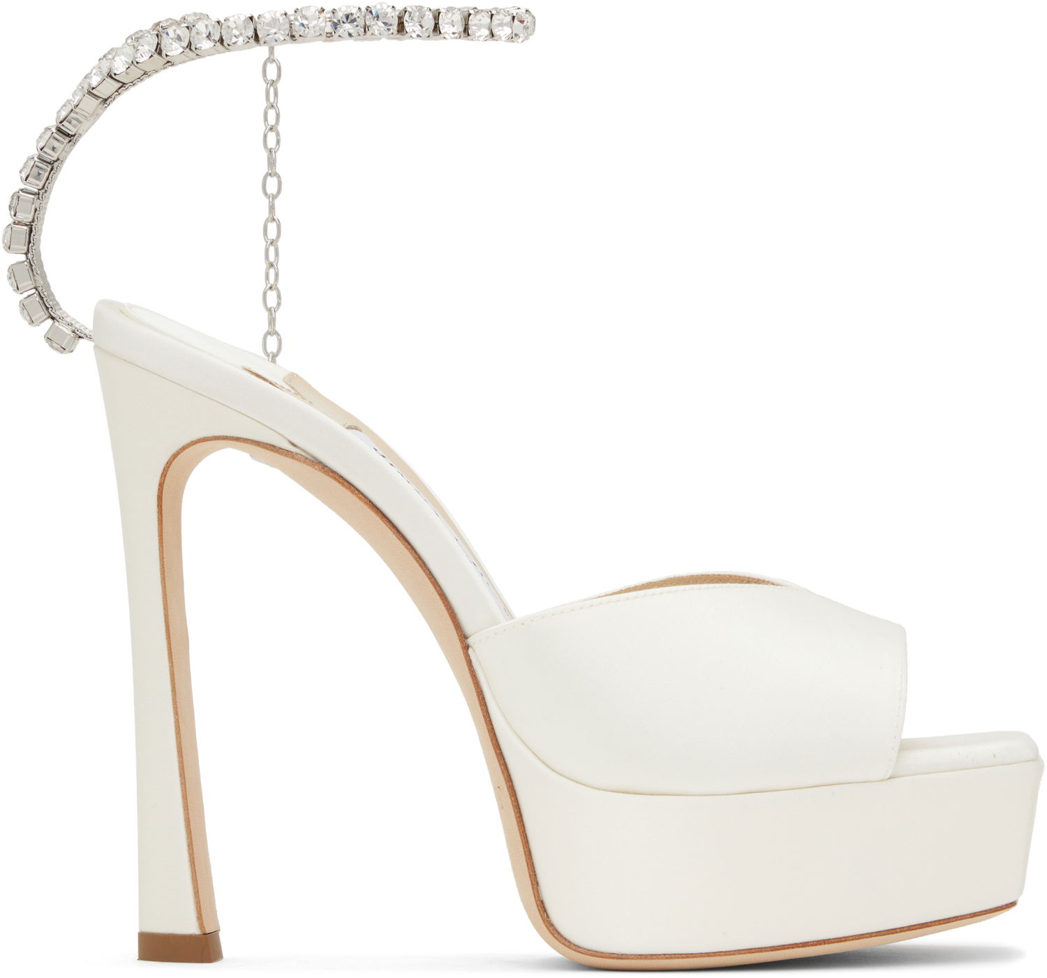 Кецове и обувки Jimmy Choo Jimmy Choo Saeda 125 Heeled Sandals Бяло | SAEDA SANDAL 125, 0