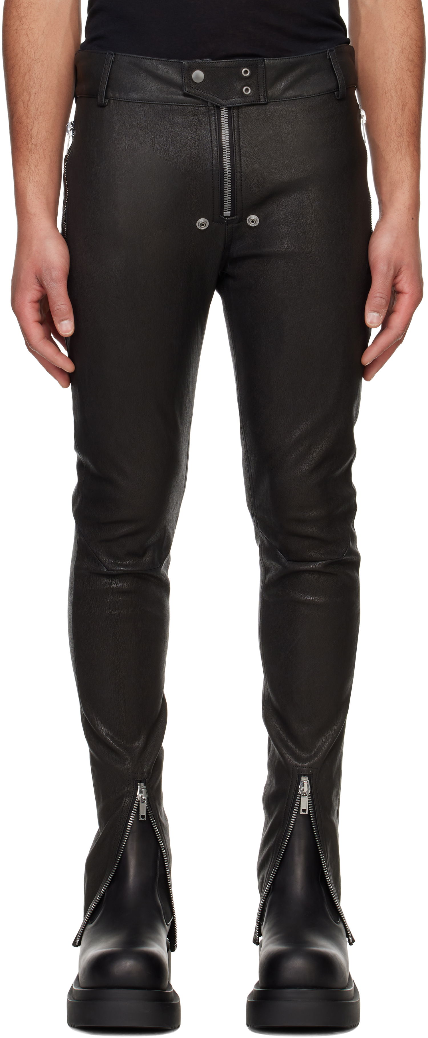 Панталони Rick Owens Rick Owens Tyrone Bela Leather Pants Черно | RU01E5394 LSG, 0