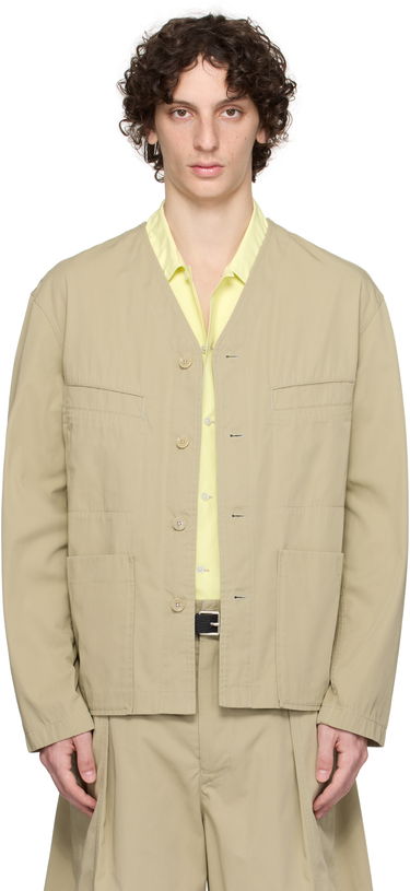 Риза LEMAIRE Lemaire Collarless Overshirt Бежово | OV1011 LF1352, 0