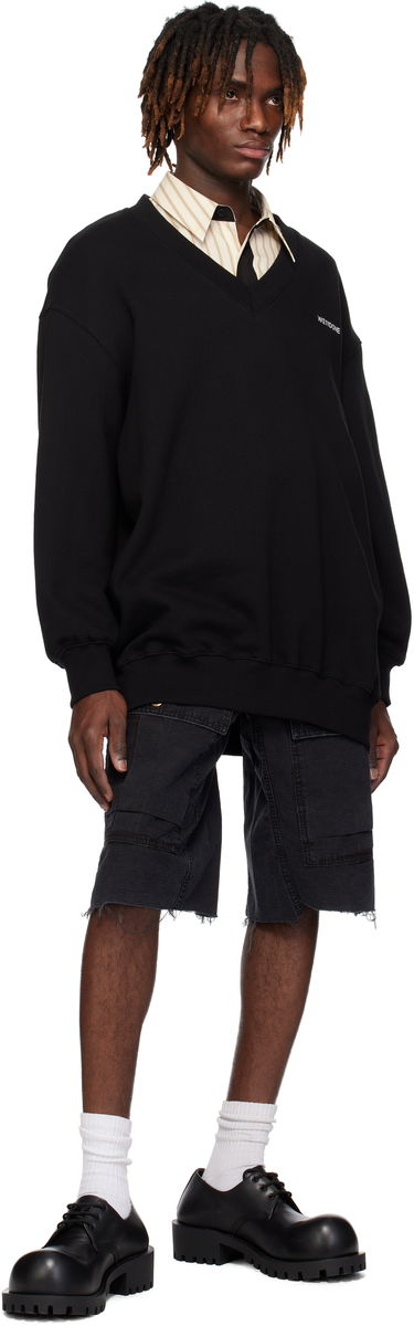 Пуловер We11done We11done Oversized V-Neck Sweatshirt Черно | WD-TS0-25-773-U-BK, 3