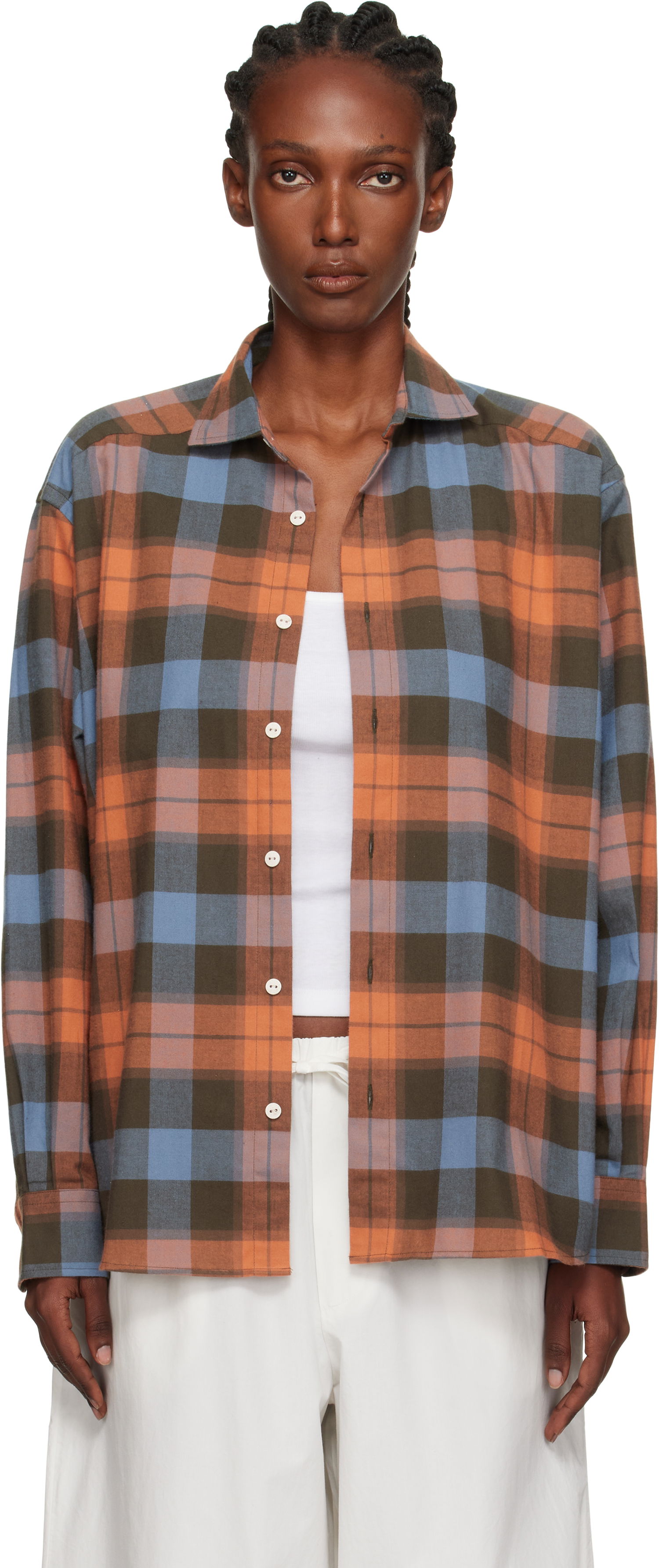 Риза Baserange Baserange Claude Plaid Button-Down Shirt Оранжево
 | TSCL-OC-AU25, 0