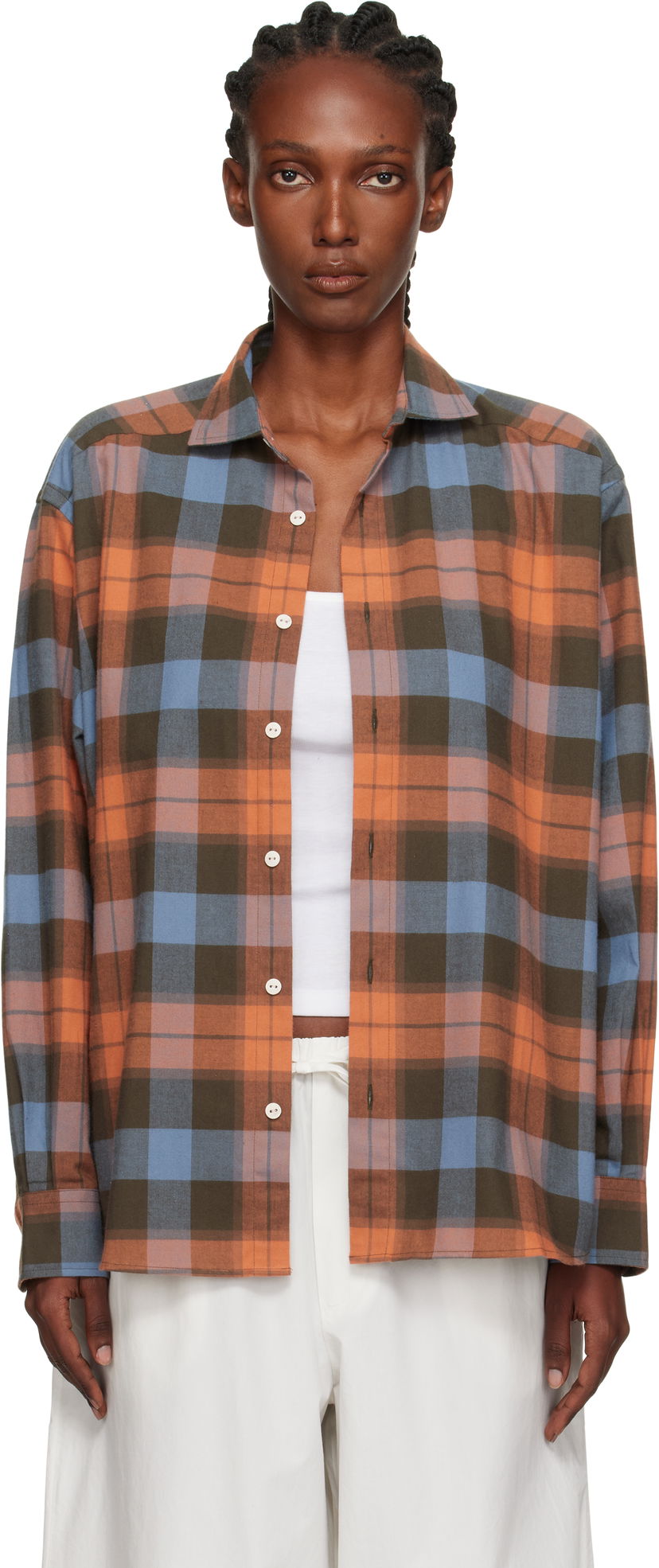 Риза Baserange Baserange Claude Plaid Button-Down Shirt Оранжево
 | TSCL-OC-AU25