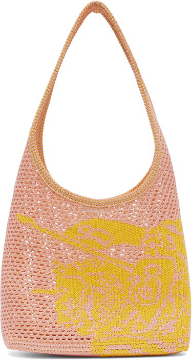 Голяма пазарска чанта Burberry Burberry Small EKD Crochet Tote Розово | 8106533, 0