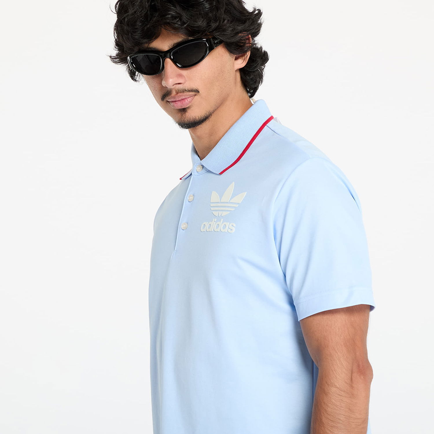 Поло тениска adidas Originals Wales Bonner x Short Sleeve Polo Shirt Синьо | JJ2943, 1