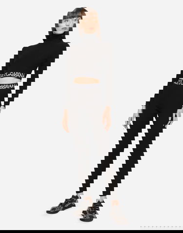 Клинове Dolce & Gabbana Dolce & Gabbana Jersey Leggings With Branded Elastic Черно | FTB5TTFUGFJN0000, 1