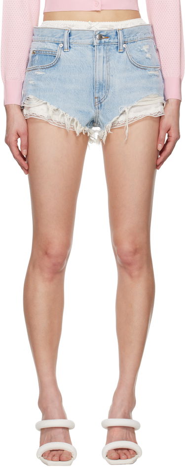 Къси панталони Alexander Wang Alexander Wang Silk Boxer Denim Shorts Синьо | 4DC2254709, 0