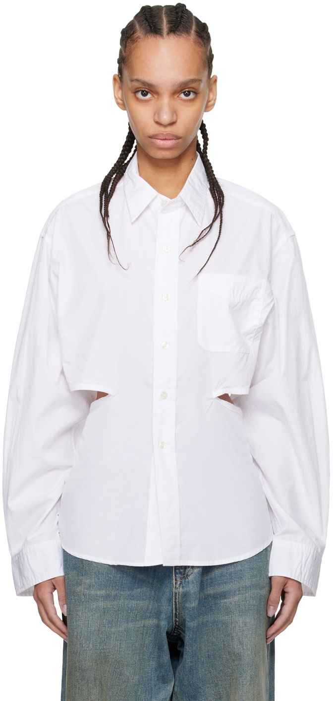 Риза R13 R13 Cutout Shirt Бяло | R13WR262-R338B, 0
