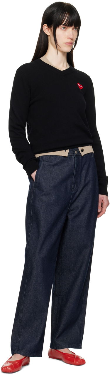 Пуловер Comme des Garçons COMME des GARÇONS PLAY Heart V-Neck Sweater Черно | AX-N002-051, 3