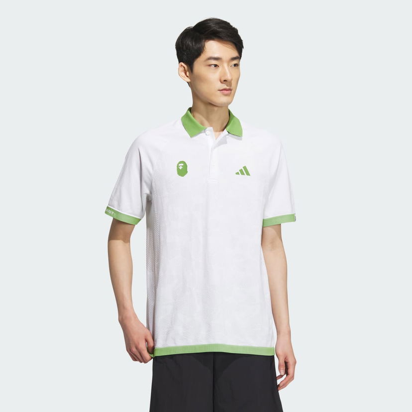 Поло тениска adidas Performance BAPE x adidas Short Sleeve Golf Бяло | IQ3680