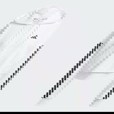 Суитчър adidas Performance Quarter-Zip Hoodie With Kangaroo Pocket Бяло | JN1948, 3