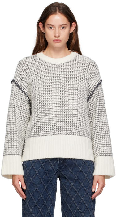 Пуловер rag & bone Katie Waffle Knit Sweater Бяло | WAS24F050SA50, 0