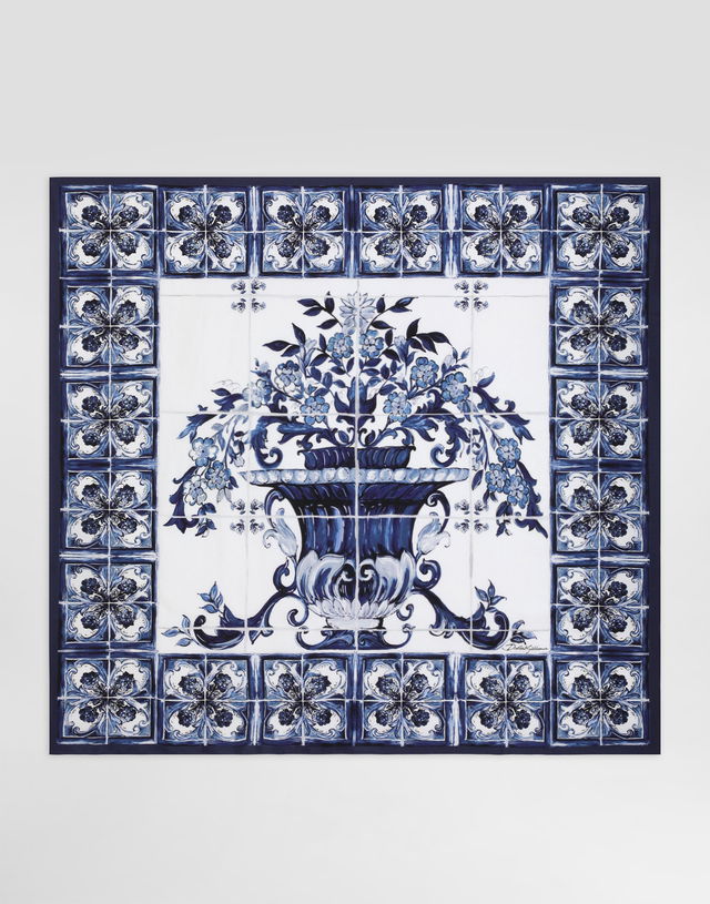 Dolce & Gabbana Majolica-Print Silk Twill Square Scarf