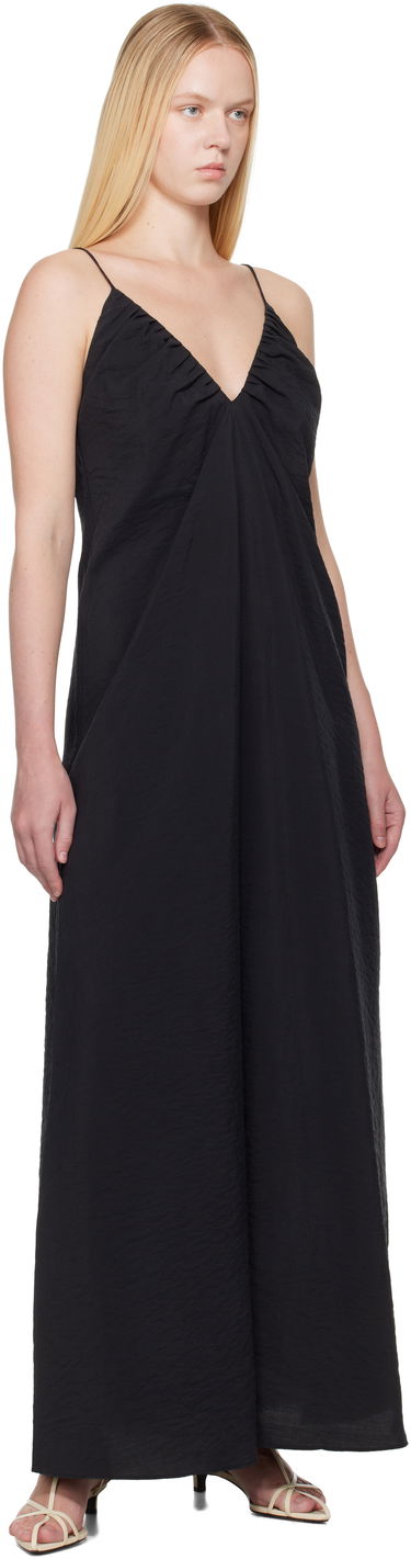 Pокля Róhe Róhe Hammered Silk V-Neck Strap Maxi Dress Черно | 615-33-400, 3
