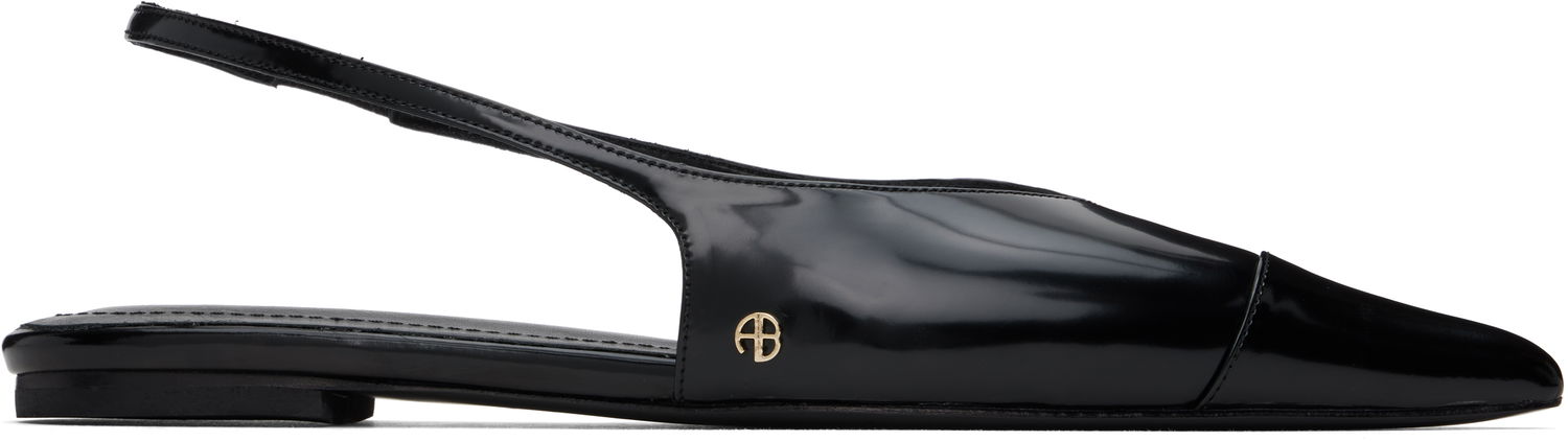 Кецове и обувки Anine Bing Elena Slingback Ballerina Flats Черно | A-14-10263-050, 0