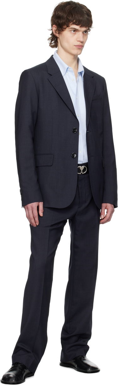 Панталони AMI AMI Paris Straight Fit Trousers Тъмно синьо | HTR506.WV0043, 4