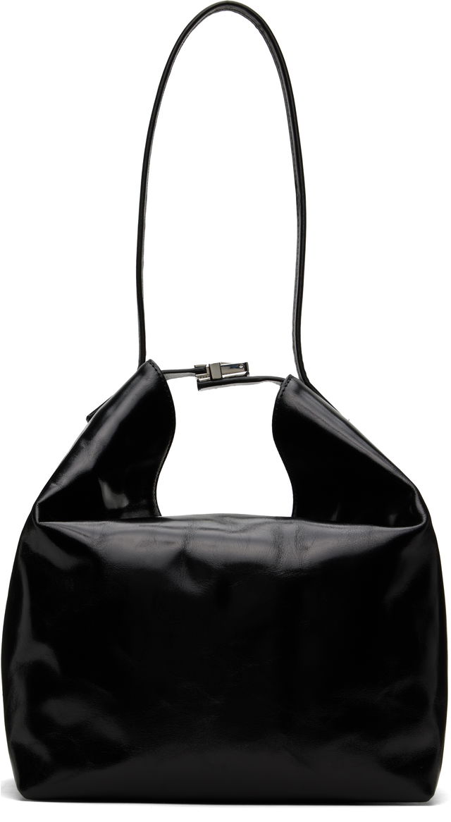 BY FAR Maxi Bea Creased Leather Shoulder Bag