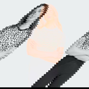 Тениска adidas Performance T-Shirt Leopard Print Бежово | IW8484, 1