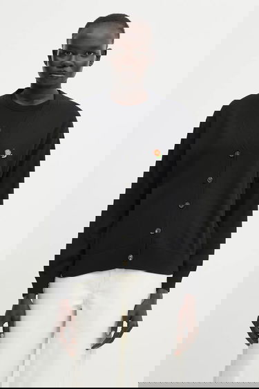 Пуловер KENZO Pop Lightweight Wool V-Neck Cardigan with Embroidered Flower Черно | FF52CA4833LB.99J, 0