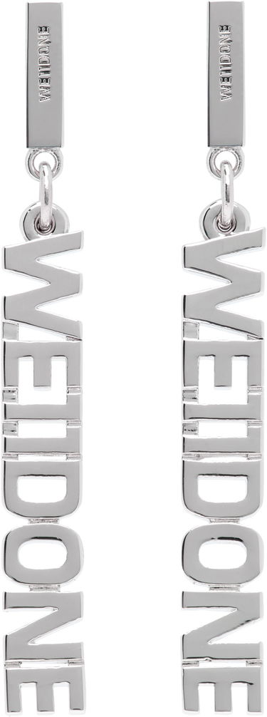 Обеци We11done Lettering Drop Earrings Металик | WD-AJ2-24-524-U-SV, 0
