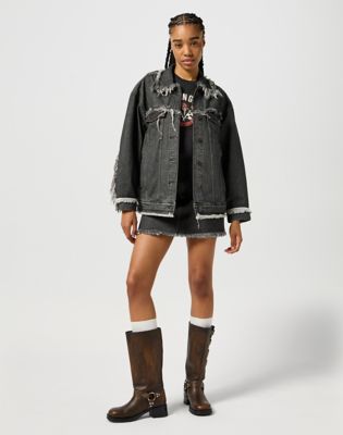 Яке Wrangler Wrangler Icon Era Fray Denim Jacket XS Черно | 112356496:XS, 1