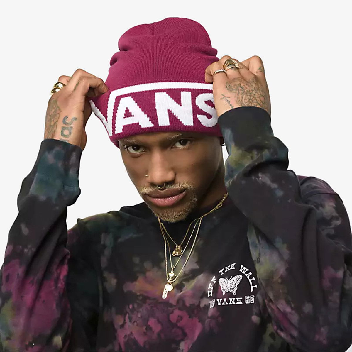 Шапка Vans Vans Drop V Tall Cuff Beanie Бургунди | VN0A5FI3Y7Y, 0