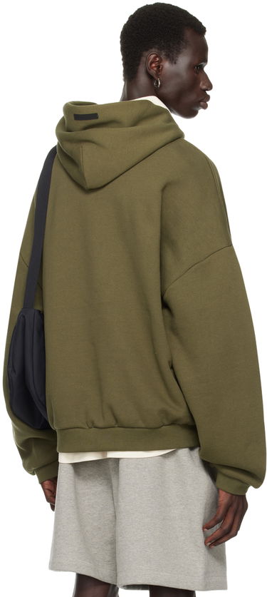 Суитчър Fear of God Essentials Logo Printed Hoodie Зелено | 192BT246255F, 2