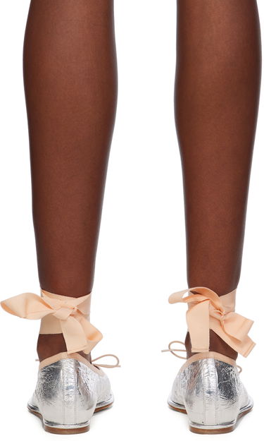 Грижа за обувките Simone Rocha Simone Rocha Ribbon Bow Ballerina Flats Металик | RMP17 0781, 1