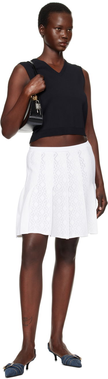 Пола Givenchy Pleated Jacquard Miniskirt Бяло | BW40XW4ZPN100, 3