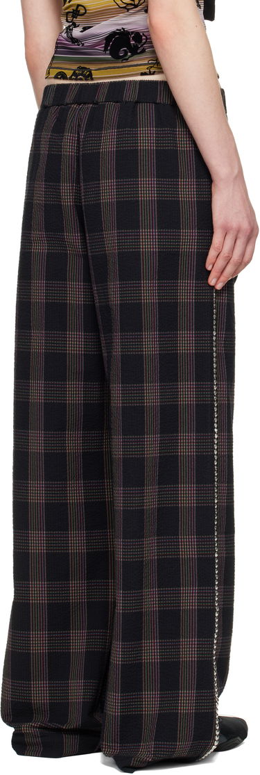 Панталони Chopova Lowena Chopova Lowena Annex Plaid Trousers with Mushroom Appliqué Черно | 4099, 2