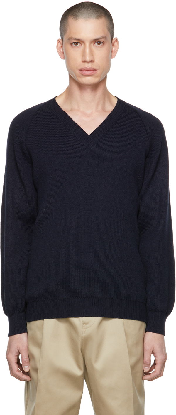 Пуловер Comme des Garçons Lochaven of Scotland Edition V-Neck Sweater Тъмно синьо | DH-N505-051, 0
