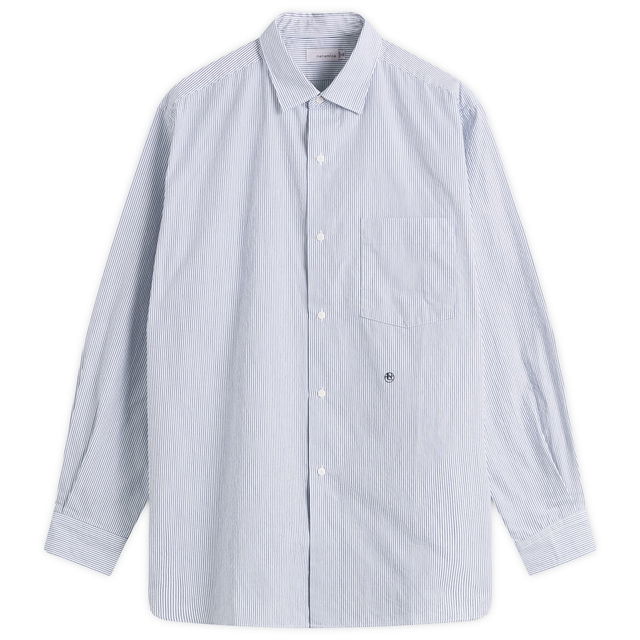 Nanamica Regular Collar Stripe Wind Shirt, Size Small
