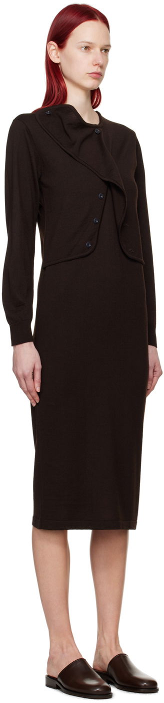 Pокля LEMAIRE LEMAIRE Layered Midi Dress Кафяво | DR1060 LK087, 1