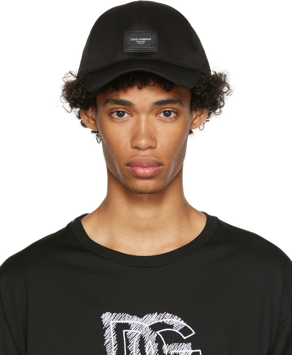 Шапка с козирка Dolce & Gabbana Black Logo Patch Cap Черно | GH590AFUFJR, 0