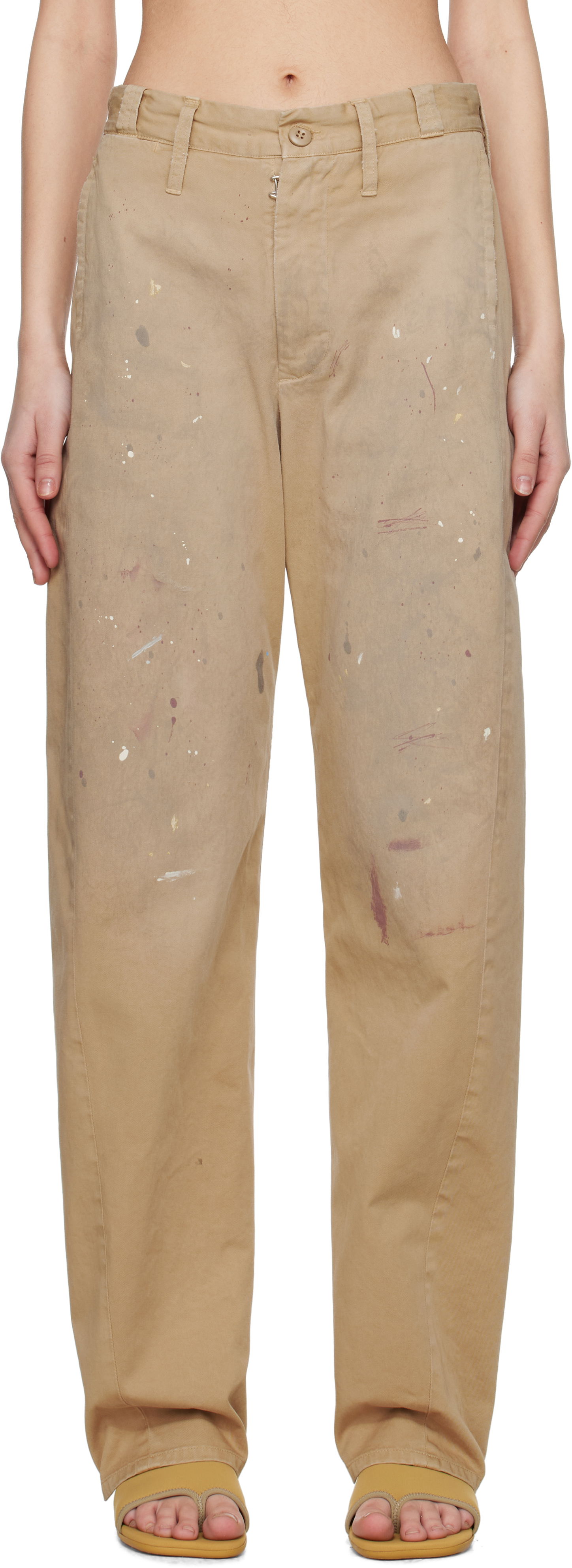 Карго панталони Maison Margiela MM6 Maison Margiela Tailored Painter Trousers Бежово | S62KB0230 M35435, 0