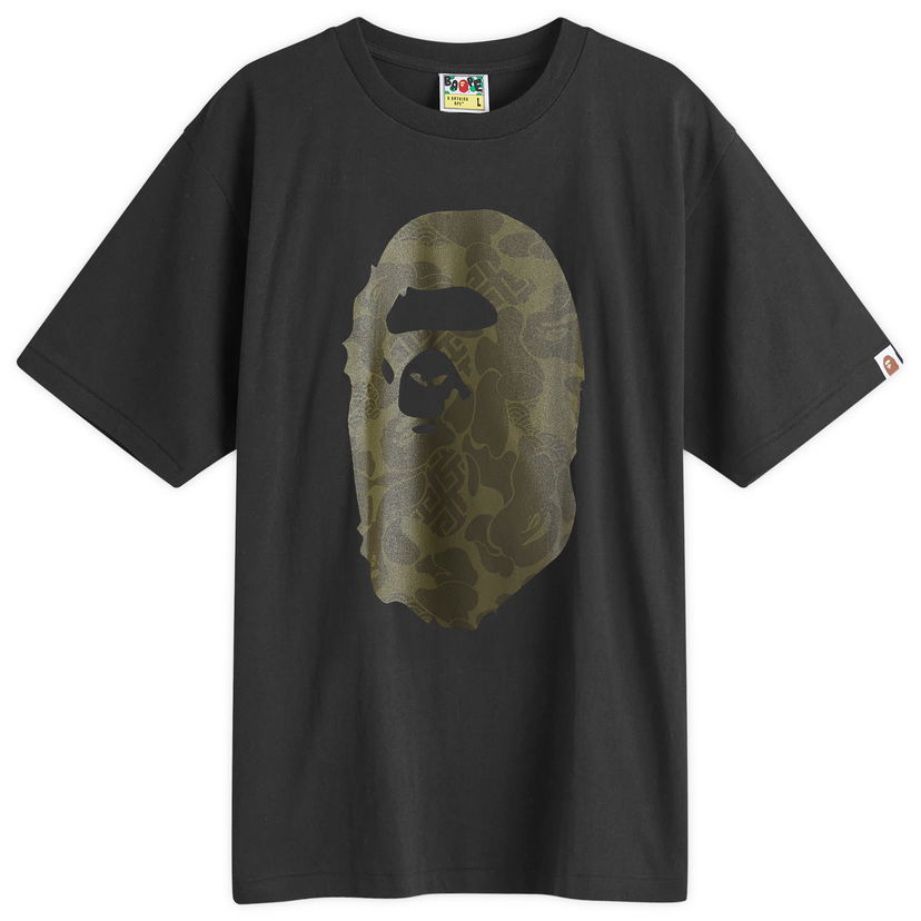 Тениска BAPE A Bathing Ape Men's Asia Camo Big Ape Head T-Shirt in Black, Size Large | END. Clothing Черно | 001TEK201001M-BLK