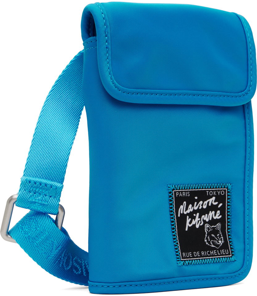 Чанта през рамо MAISON KITSUNÉ Maison Kitsuné 'The Traveller' Neck Pouch Синьо | MM05362WQ1001P451, 1