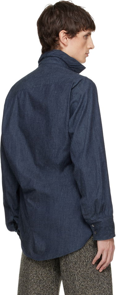 Риза Vivienne Westwood Chaos Long Sleeve Asymmetric Placket Shirt Синьо | 35010022-W0184-, 2