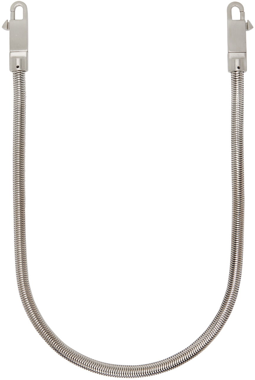 Колие Rick Owens Silver Porterville Snake Chain Bag Strap Металик | RA02D0596 MET, 0