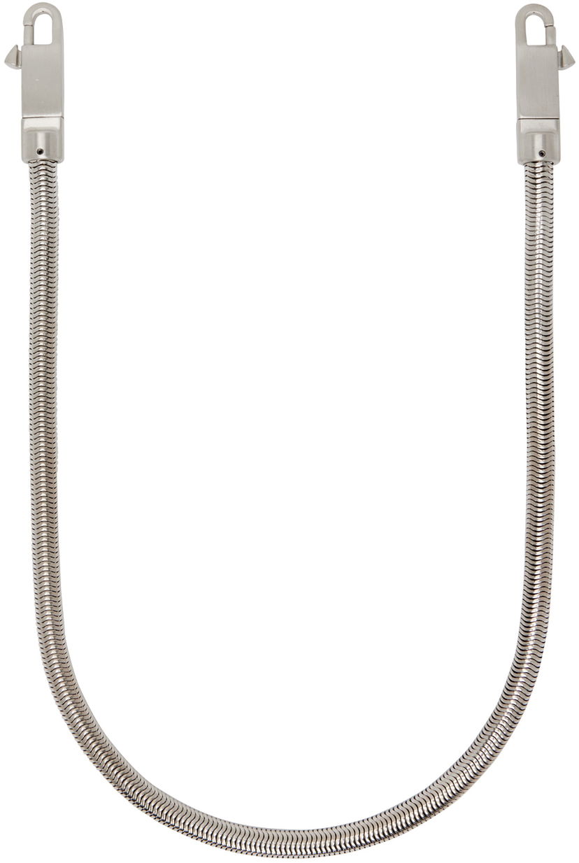 Колие Rick Owens Silver Porterville Snake Chain Bag Strap Металик | RA02D0596 MET