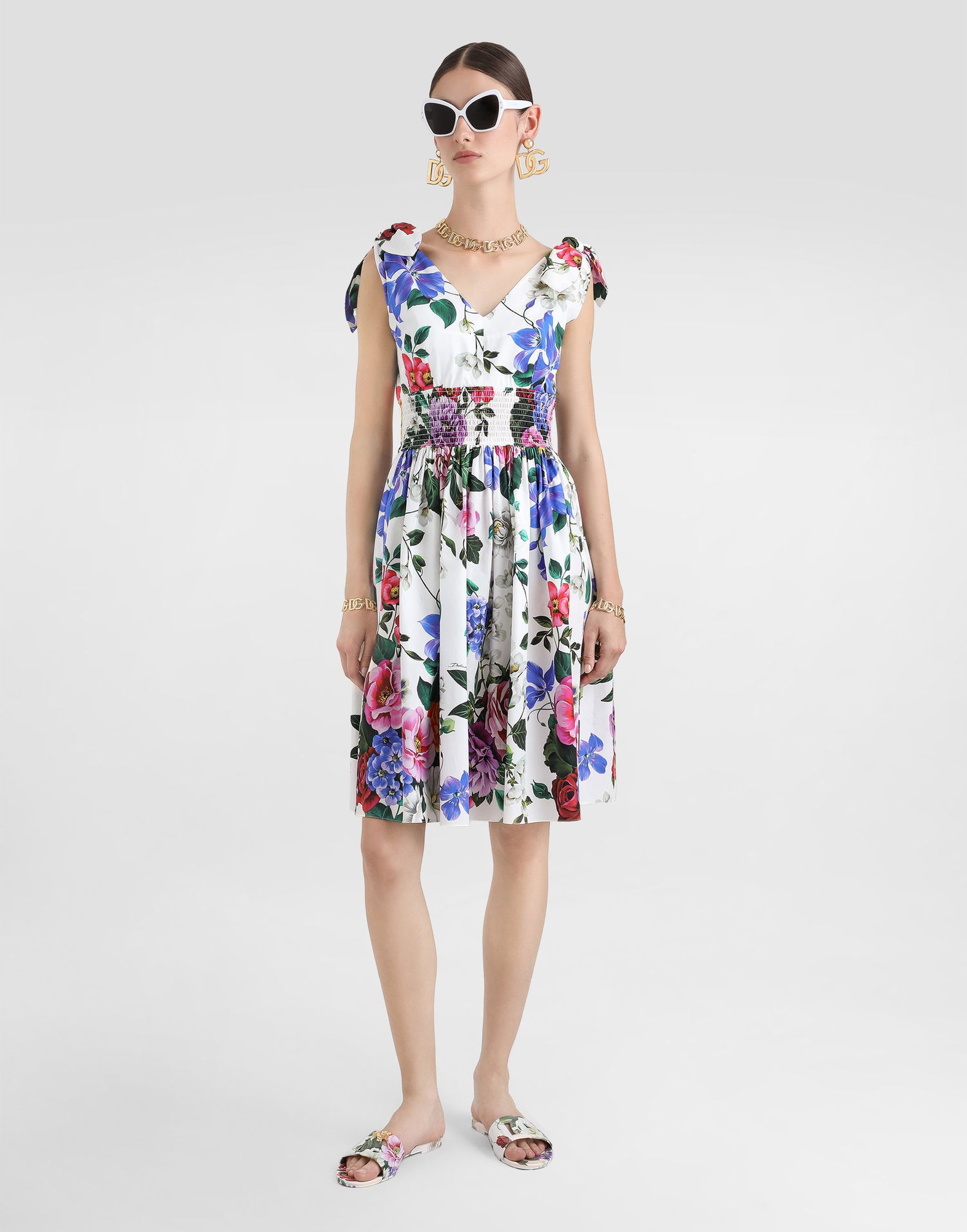 Pокля Dolce & Gabbana Dolce & Gabbana Floral Print Midi Dress Многоцветен | F6I0ATHS5S6HA5KT, 1