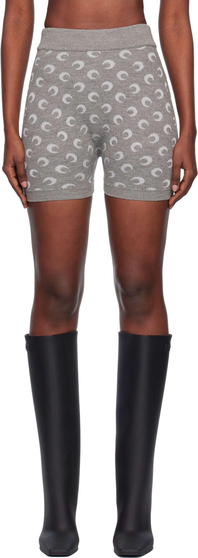 Къси панталони Marine Serre Marine Serre Moon Jacquard Knit Shorts Сиво | WSH013ACKNI0530
