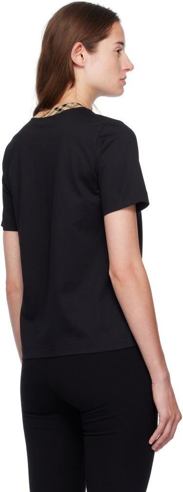 Тениска Burberry Burberry Check Trim Cotton Tee Черно | 8110271, 2