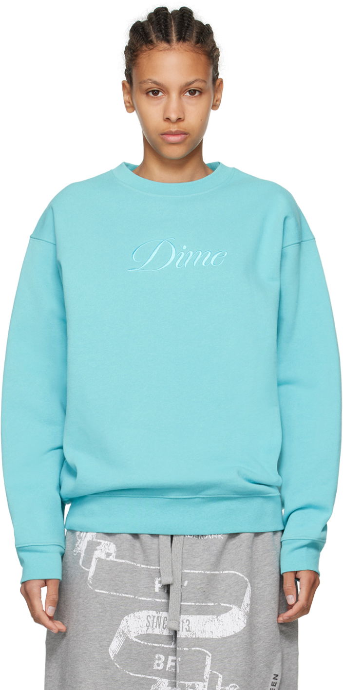 Суитчър Dime Blue Cursive Sweatshirt Тюркоазено | DIMESP24D213BLU