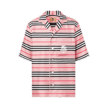 Поло тениска Supreme Burberry x Icon Stripe Silk Pyjama Shirt (Burberry Exclusive) Розово | 80526651, 0