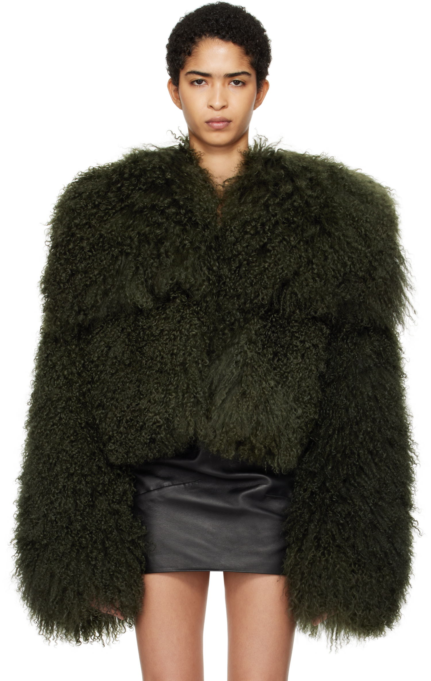 Яке The Attico Attico Cropped Shearling Jacket Зелено | 250WCB00081 LBT044AA, 0
